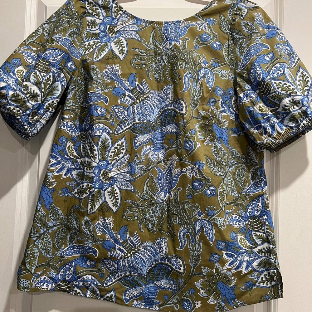 Talbots Floral Blouse with Tie Back